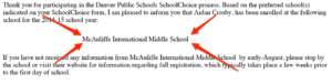 McAuliffe Acceptance Letter
